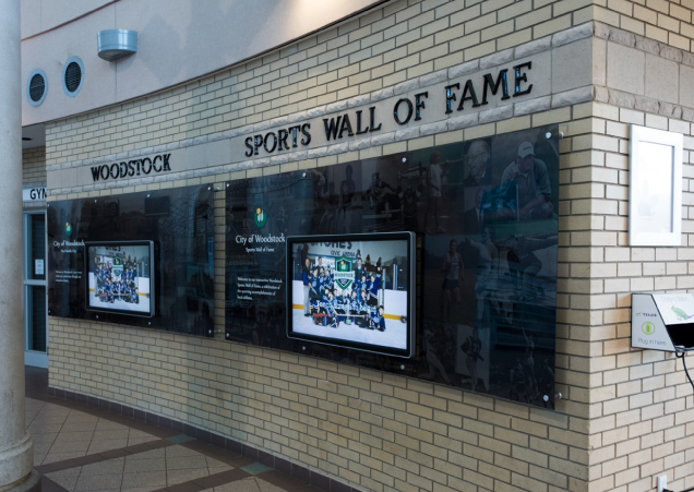 sports wall of fame tv on wall